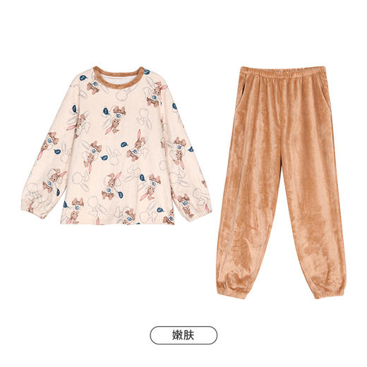 都市丽人眯雅佳双面法兰绒女士厚款长袖长裤类家居服套装LH32H7 商品图8