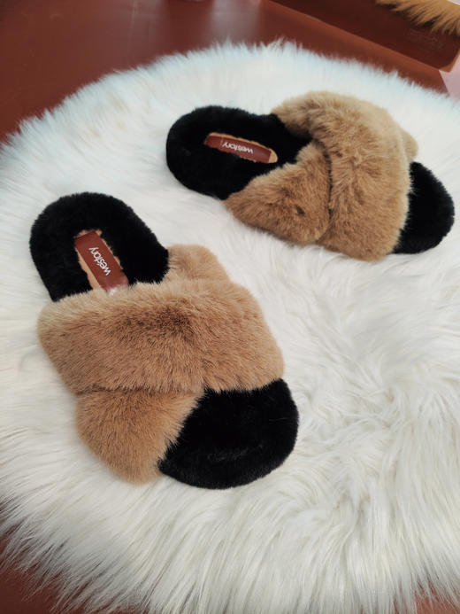 westory2023秋冬新款仙女风毛毛拖鞋网红时尚家居秋冬棉拖毛毛拖WZ23J83741（颜色随机发放） 商品图4