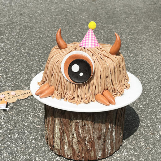 烤爱·生日蛋糕系列·毛毛大眼仔·板栗巧克力·可爱儿童聚会生日节日【仅限深圳同城配送】 商品图3