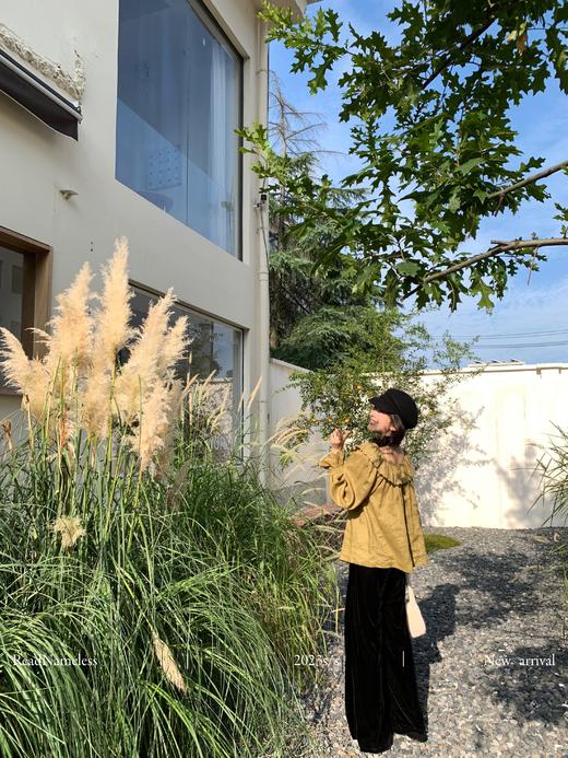 Read Nameless /100%亚麻绿娃娃衫+品牌logo黑丝绒裤 商品图6