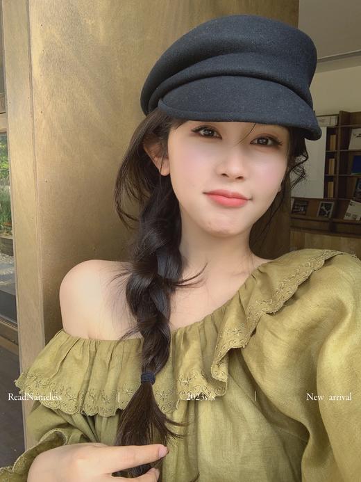 Read Nameless /100%亚麻绿娃娃衫+品牌logo黑丝绒裤 商品图0