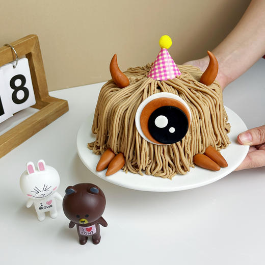 烤爱·生日蛋糕系列·毛毛大眼仔·板栗巧克力·可爱儿童聚会生日节日【仅限深圳同城配送】 商品图0