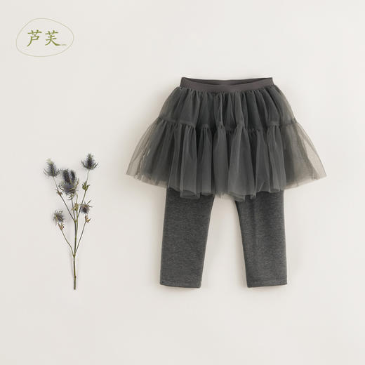 【马克珍妮 芦芙】秋装新款 女童假两件甜美气质网纱裙裤232001 商品图0