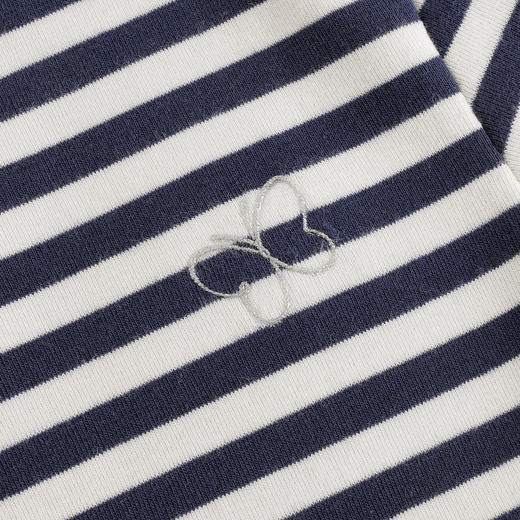 【马克珍妮 芦芙】秋装新款 女童条纹弹力网纱拼接连衣裙231707 商品图3