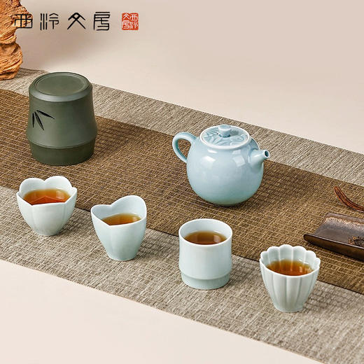 西泠文房 知君子茶器茶具套装梅兰竹菊一壶四杯中式文房茶室工夫茶品茗商务文房礼盒中秋送礼 商品图1
