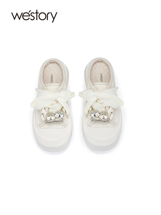 westory2023年秋季新款小香风水钻厚底圆头包头时尚百搭拖鞋S23CE73491 商品图1