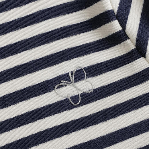 【马克珍妮 芦芙】秋冬新款 条纹花边立领柔软T恤打底衫 231706 商品图3