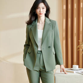 剩S/XL 米思阳2024秋季新款时尚减龄西装修身长袖一粒扣净色职业外套2601