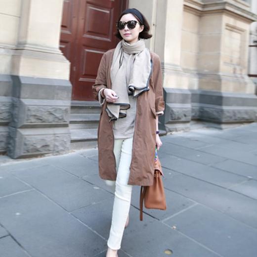 【现货7天】中长款风衣2023秋季新款韩版休闲薄款宽松大衣百搭外套女装 商品图2