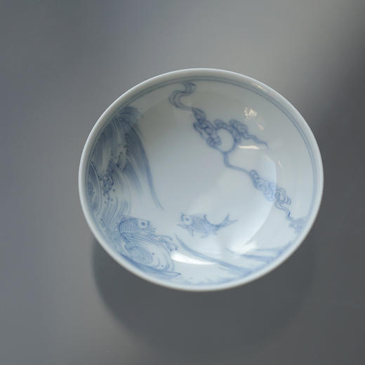 景德镇 忘言/知鱼在川茶碗 手绘盖碗带盖泡茶茶盏茶碗手绘陶瓷茶具 商品图8