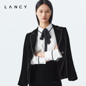 M1XXL1朗姿 通勤丝绒西服翻领西装 LCSP03VJK131
