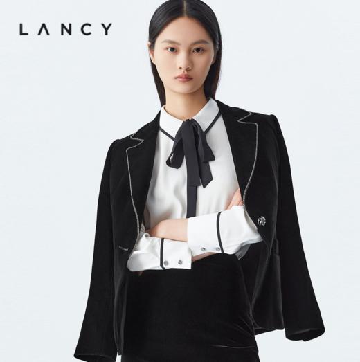 M1XXL1朗姿 通勤丝绒西服翻领西装 LCSP03VJK131 商品图0