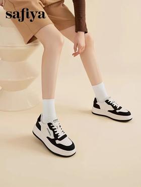 索菲亚2023新款街头复古拼色厚底百搭运动休闲鞋