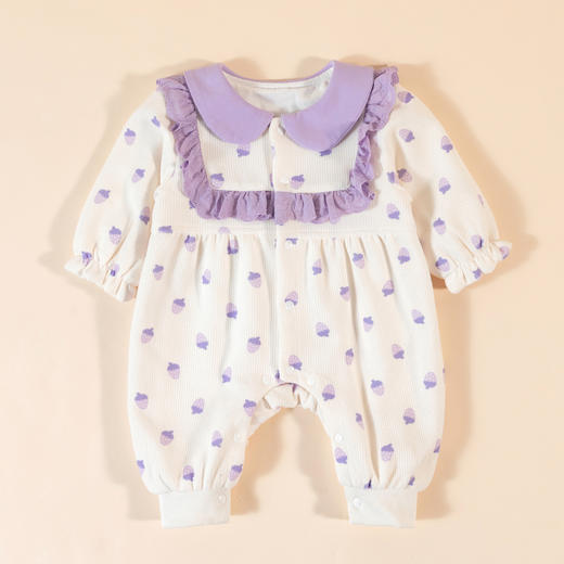 贝贝怡婴儿连体衣春秋款初生哈衣爬服新生儿衣服女宝宝可爱秋装ZB3CL004 商品图3