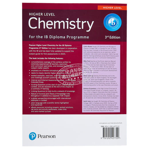 【中商原版】Pearson Chemistry for the IB Diploma Programme Higher Level Prin培生IBDP国际文凭化学高阶课程课本含电子书 商品图1