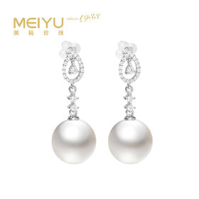 美裕  金18K海水珍珠耳钉 南洋珠 12.5-13mm白 106831