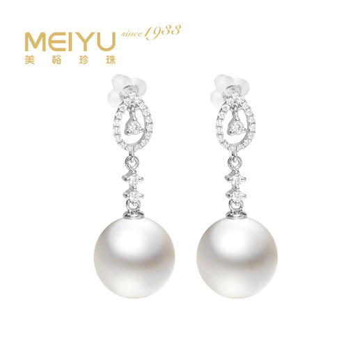 美裕  金18K海水珍珠耳钉 南洋珠 12.5-13mm白 106831 商品图0