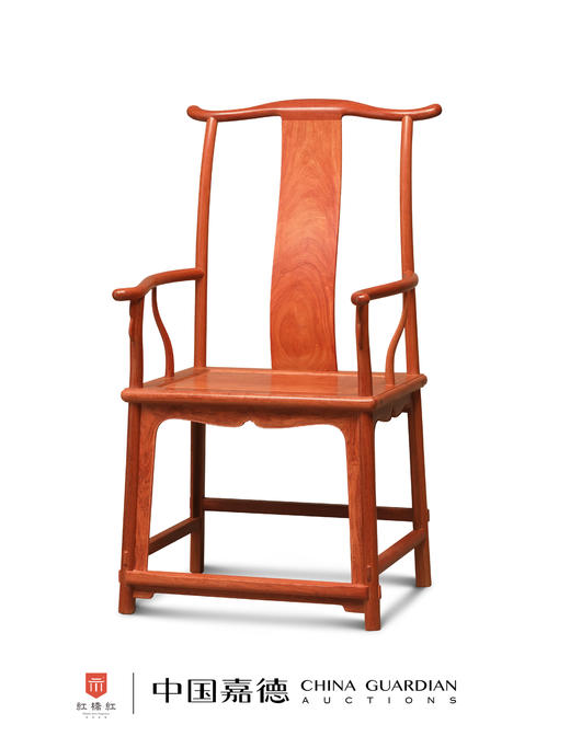 红桥红  家具严选  缅甸花梨(大果紫檀）  【素面高靠背四出头官帽椅】 商品图0