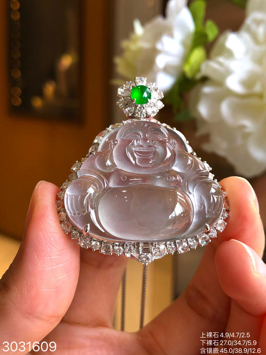 3031609，玻璃佛公吊坠。具体价格微信咨询 商品图3