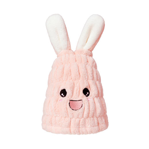 充满童趣，轻盈绒毛，儿童享用的专属干发帽 新款卡通兔子可爱儿童干发帽珊瑚绒宝宝刺绣干发帽干发巾浴帽lm 商品图4