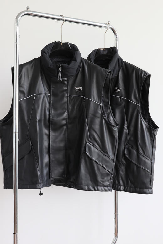 1NXX PU皮 廓形宽松 皮背心马甲 BX048 商品图2