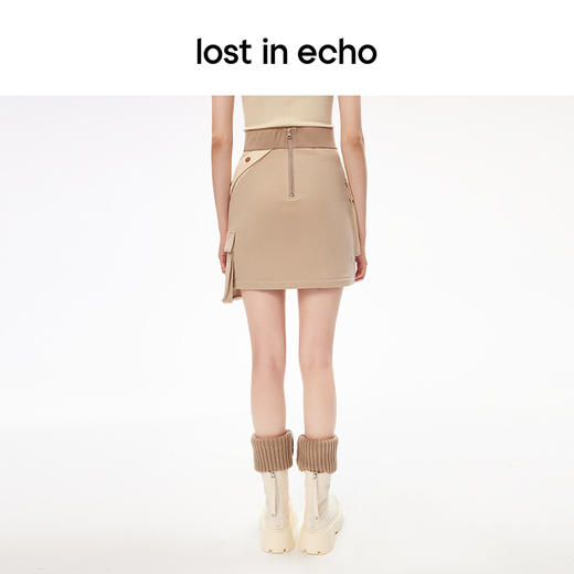 lost in echo 设计师品牌不对称口袋开衩卫衣短裙 商品图4