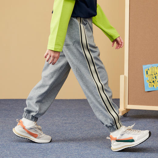 【MQD】官方旗舰店童装秋新款男童基础针织裤儿童条杠运动长裤潮 商品图1