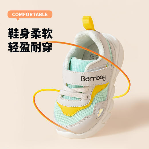 贝贝怡透气舒适防滑软底儿童鞋春秋男女童婴幼运动鞋宝宝鞋机能鞋233X498 商品图7