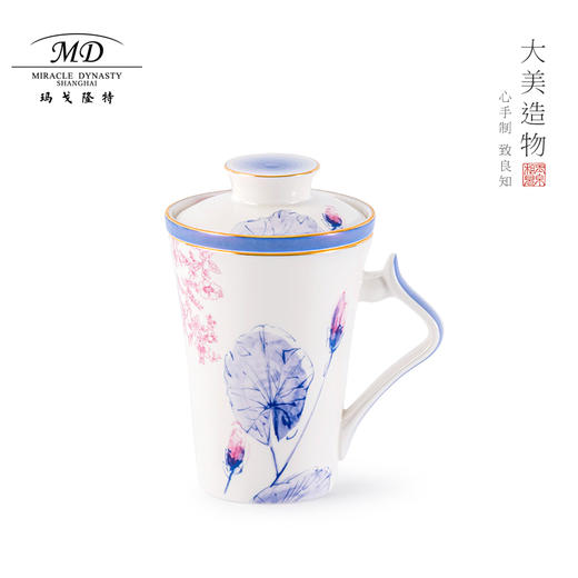 【玛戈隆特】骨瓷茶具礼盒荷莲盛宴三件套装带过滤茶杯旅行家用高颜值 商品图3