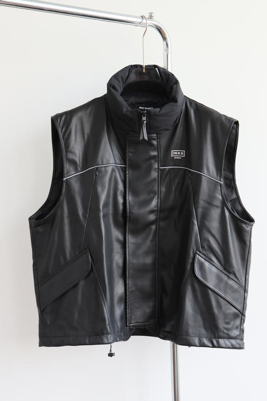 1NXX PU皮 廓形宽松 皮背心马甲 BX048 商品图3