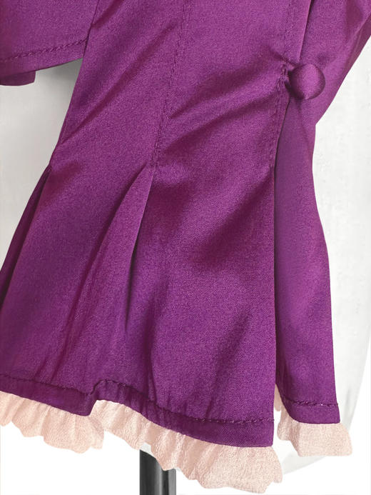 TYNVIE 雪纺木耳边装饰花瓣袖长袖上衣-紫色 商品图8