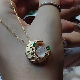 【童话】18k镶嵌翡翠项坠