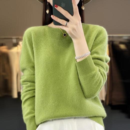 丁摩一线成衣羊毛衫女宽松圆领百搭针织毛衣打底羊绒AL D202 商品图2