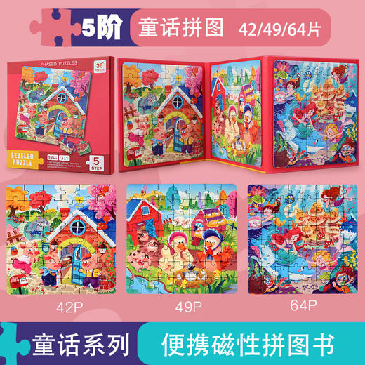 【49.9/任选两件】儿童磁力进阶拼图书 幼儿园宝宝玩具1-3周岁早教益智磁性拼图lm 商品图13