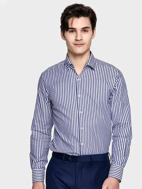 callisto蓝色纯棉衬衫长袖 ASSTL093T