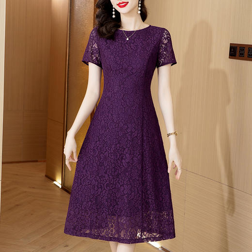 AHM-mmjp8511法式性感蕾丝镂空连衣裙气质穿搭减龄长裙 商品图0