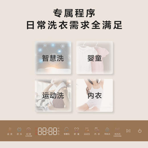 【迷你滚筒】海尔迷你滚筒洗衣机全自动 3.5KG超薄平嵌 儿童洗衣机婴儿洗衣机小型内衣洗95℃高温除菌XQGM35-B80CU1 商品图5