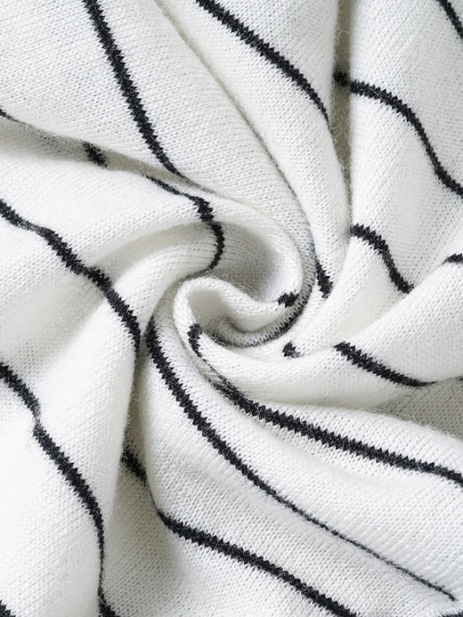 米思阳2026春季新款经典百搭条纹针织衫修身v领纽扣长袖外套2942 商品图3