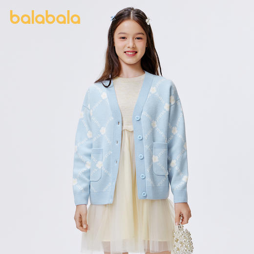 巴拉巴拉童装女童毛衣新款秋冬儿童毛衫保暖开衫小童中大童潮 商品图0