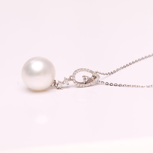 美裕 金18K海水珍珠吊坠 南洋珠吊坠13-13.5mm白 43193 商品图1