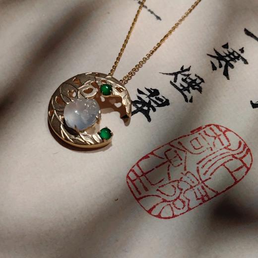 【童话】18k镶嵌翡翠项坠 商品图7
