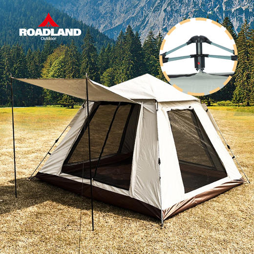 洛得兰德全自动速开4人帐篷LD-ZP103米白色 商品图0