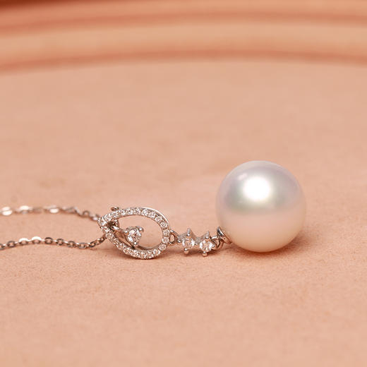 美裕 金18K海水珍珠吊坠 南洋珠吊坠13-13.5mm白 43193 商品图3