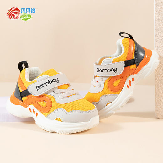 贝贝怡儿童鞋春秋新款稳步鞋舒适软底运动鞋男女宝宝撞色网面鞋233X499 商品图6