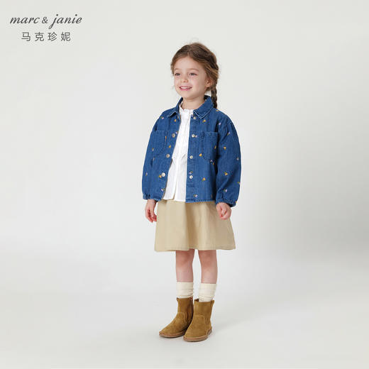 marcjanie马克珍妮秋装新款 女童绣花纯棉柔软牛仔外套231639 商品图1