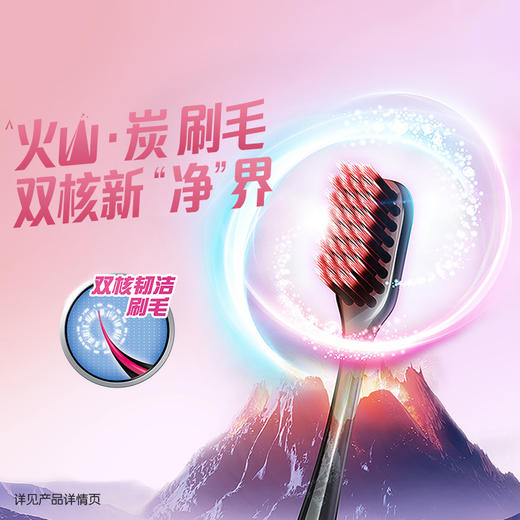 【品牌直发】好来（原黑人）牙刷火山炭洁两支装T51V备长炭软毛去牙渍小巧刷头-批发 商品图2