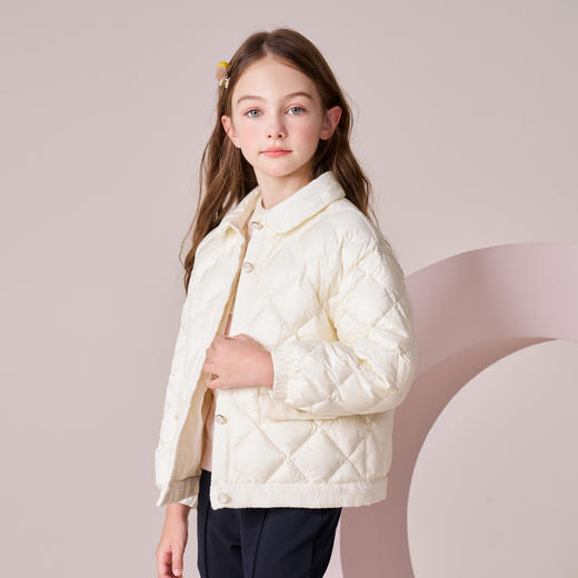 mettekids女童羽绒服2023冬季新款大童小香风90鹅绒儿童保暖外套 商品图4