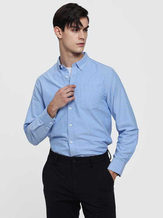 callisto多色可选全棉细腻柔软衬衫长袖 FSSTL300X 商品图0