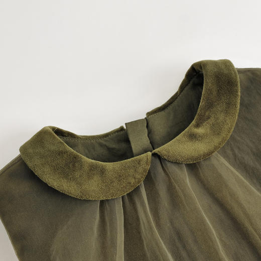 【马克珍妮 芦芙】秋冬新款 女童翻领无袖网纱丝绒连衣裙231579 商品图3