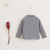 【马克珍妮 芦芙】秋冬新款 条纹花边立领柔软T恤打底衫 231706 商品缩略图0